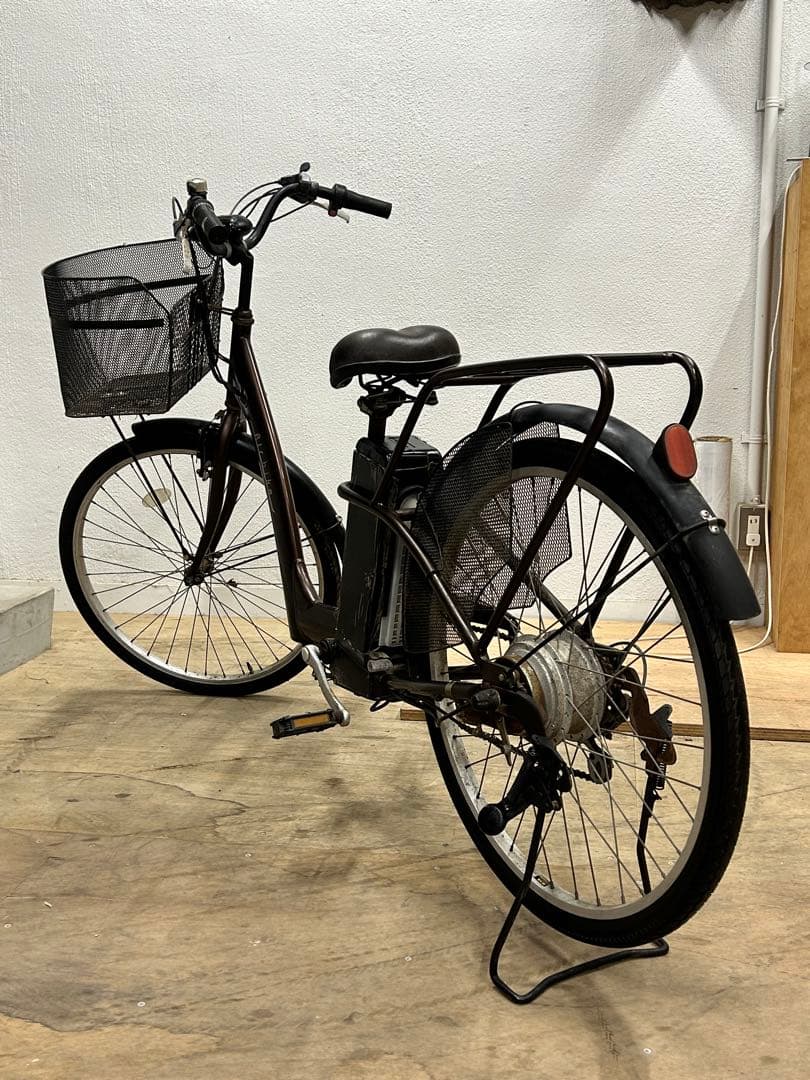 【ジャンク】Air bike電動アシスト自転車 26インチ ブラウン カゴ付き