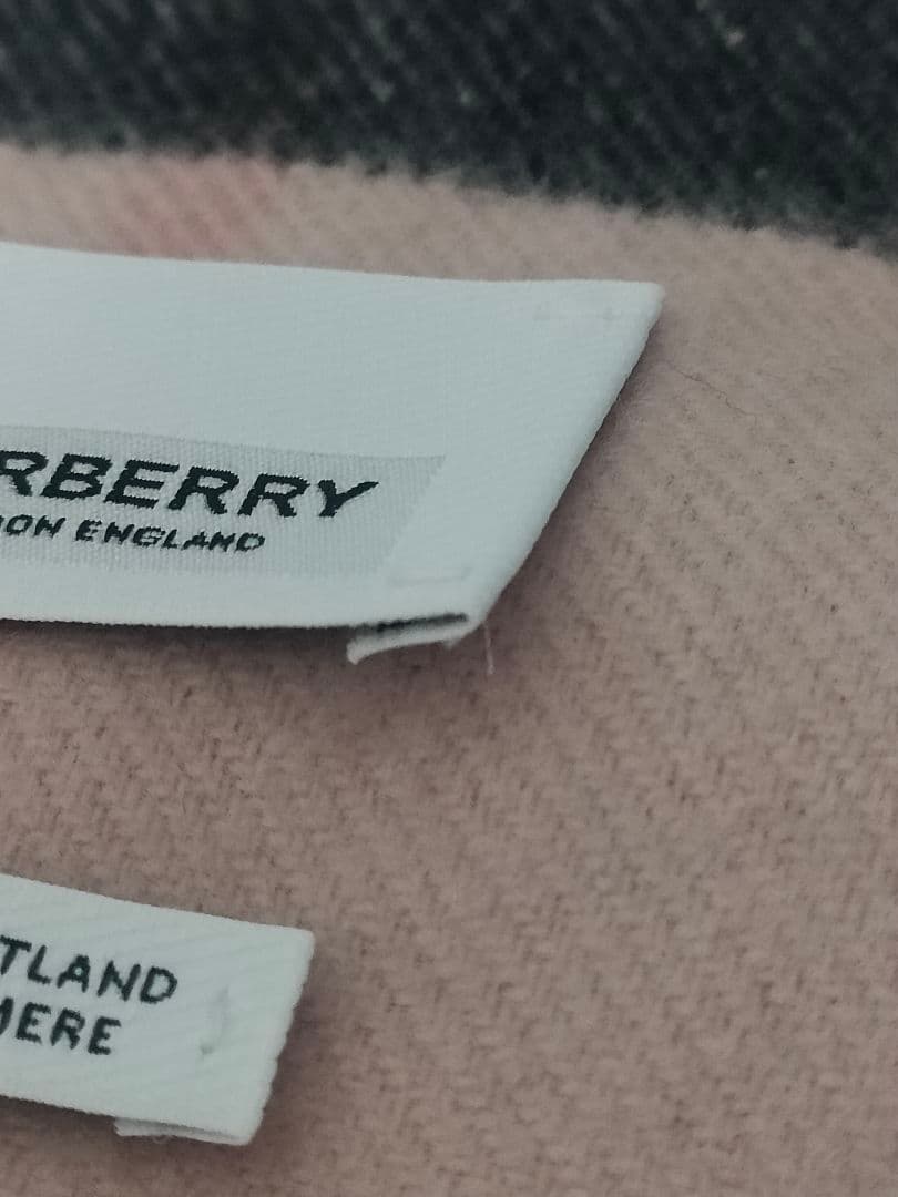 BURBERRY チェック カシミアスカーフペールキャンディピンク