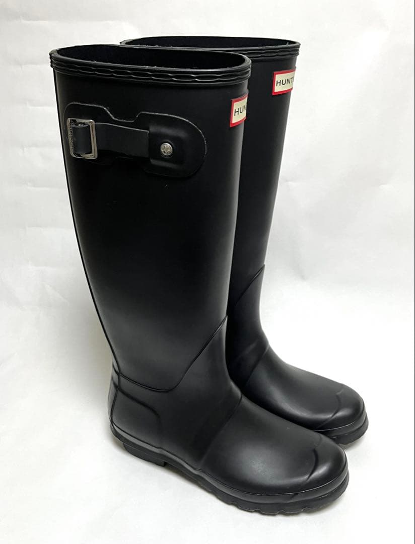 【良品】HUNTER ブラック 長靴・レインブーツ　24~24.5cm
