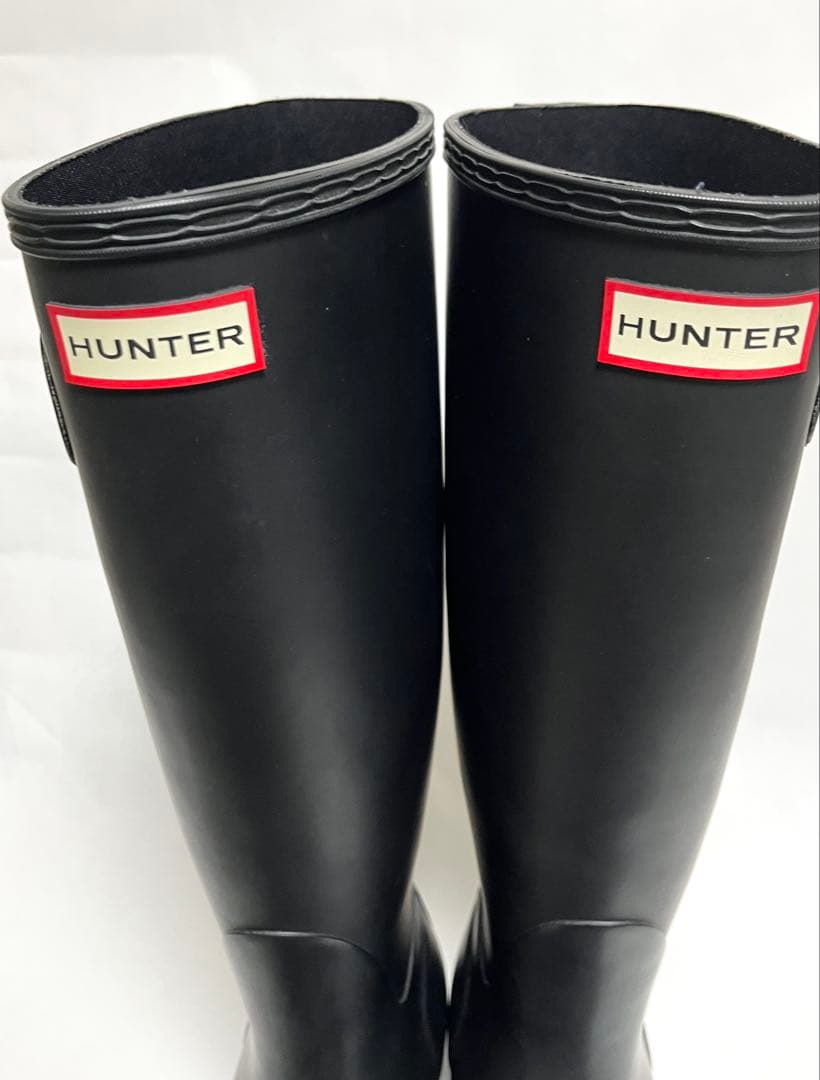【良品】HUNTER ブラック 長靴・レインブーツ　24~24.5cm