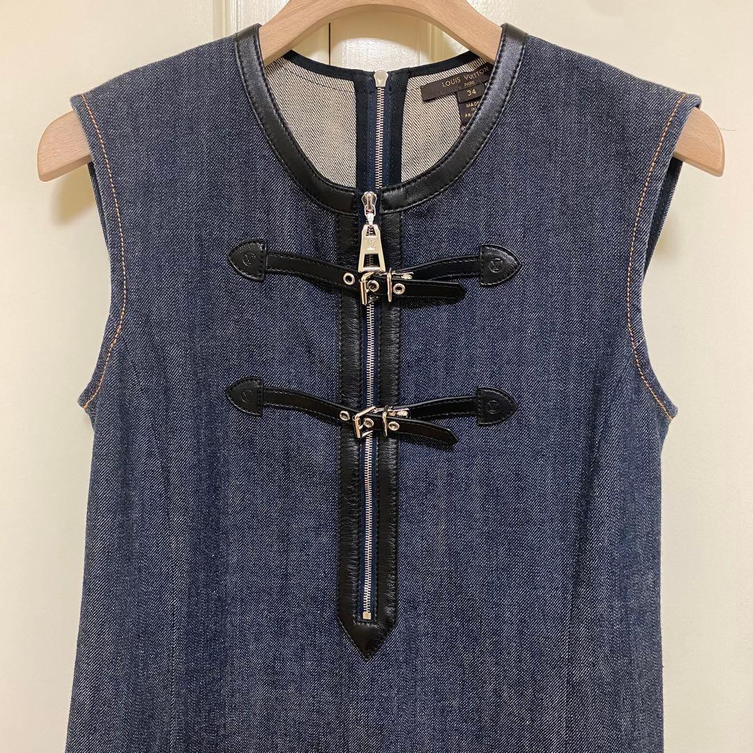 ルイヴィトン LOUIS VUITTON デニムスリットワンピース 34