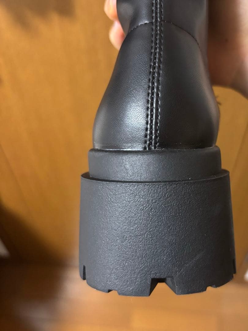 ブラック ロングブーツ Sサイズ heather【新品】 【み】