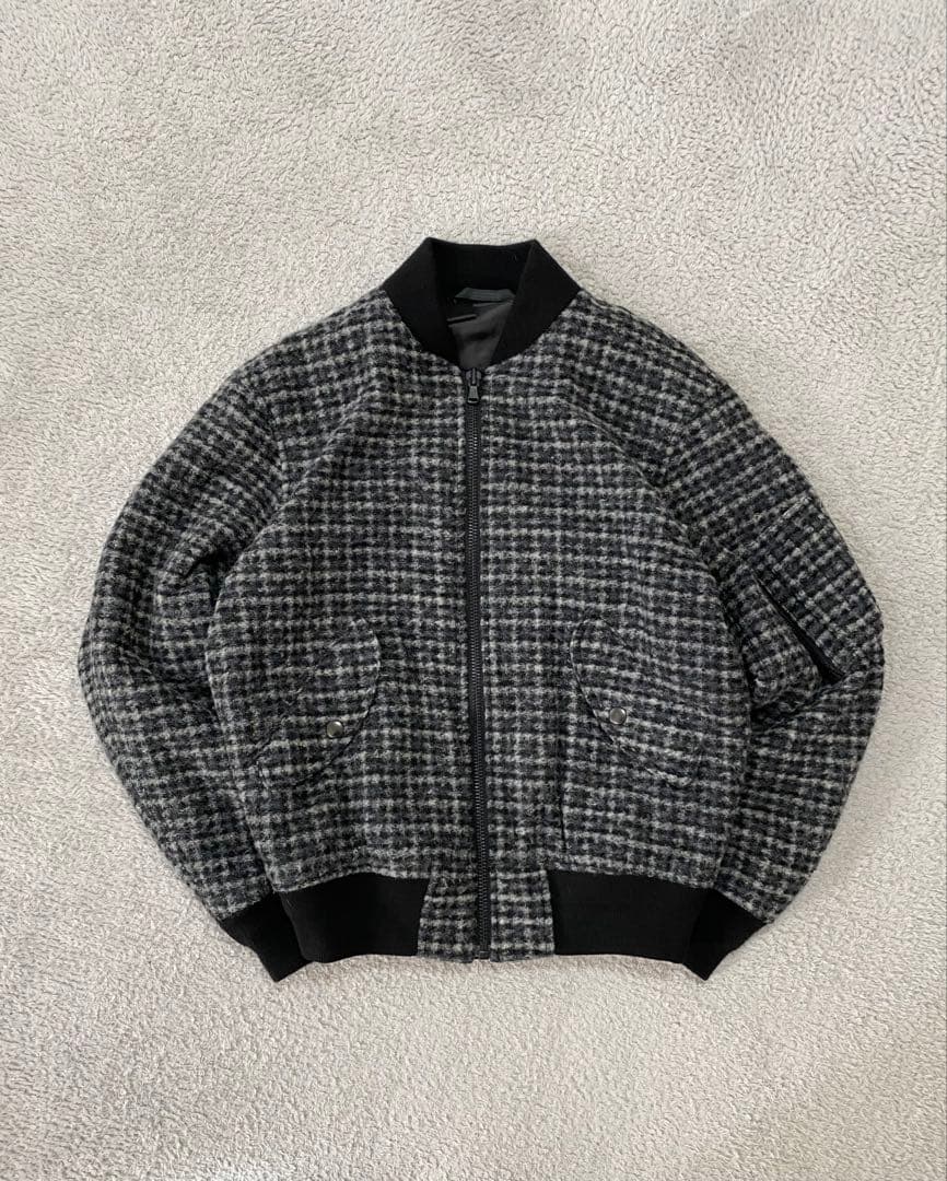 【美品】N.HOOLYWOOD グレンチェック　MA-1 ボンバージャケット　M