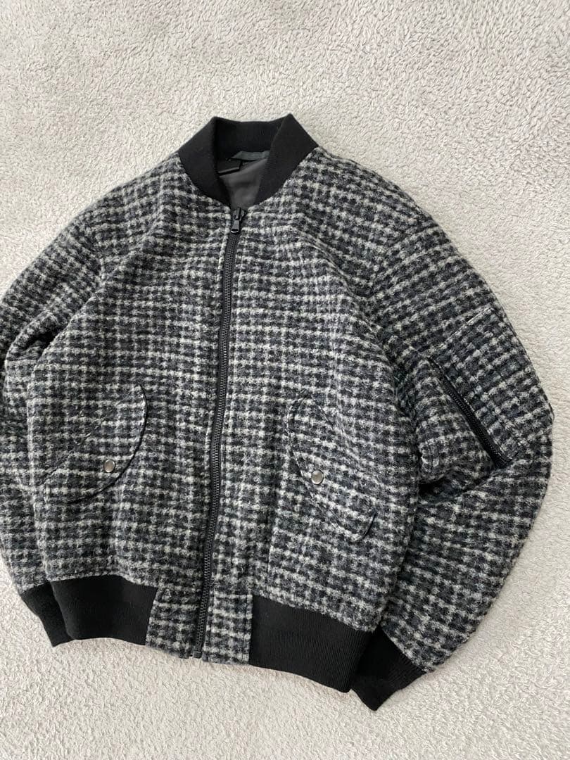 【美品】N.HOOLYWOOD グレンチェック　MA-1 ボンバージャケット　M
