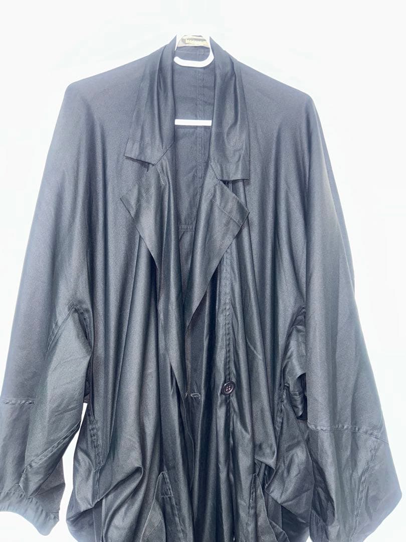 ISSEY MIYAKE 80s 筆タグ 変形ドレープコート 黒L 美品
