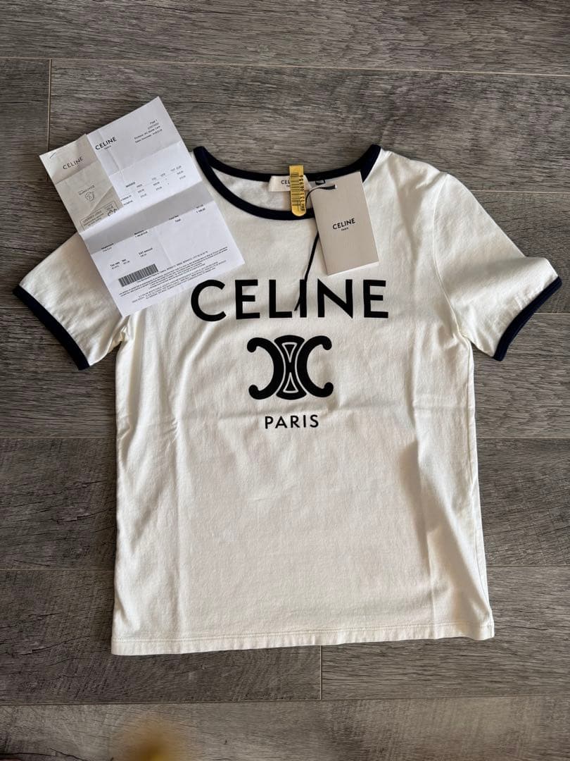 CELINE セリーヌ22.23SS トリオンフ ロゴ半袖Tシャツ レディース
