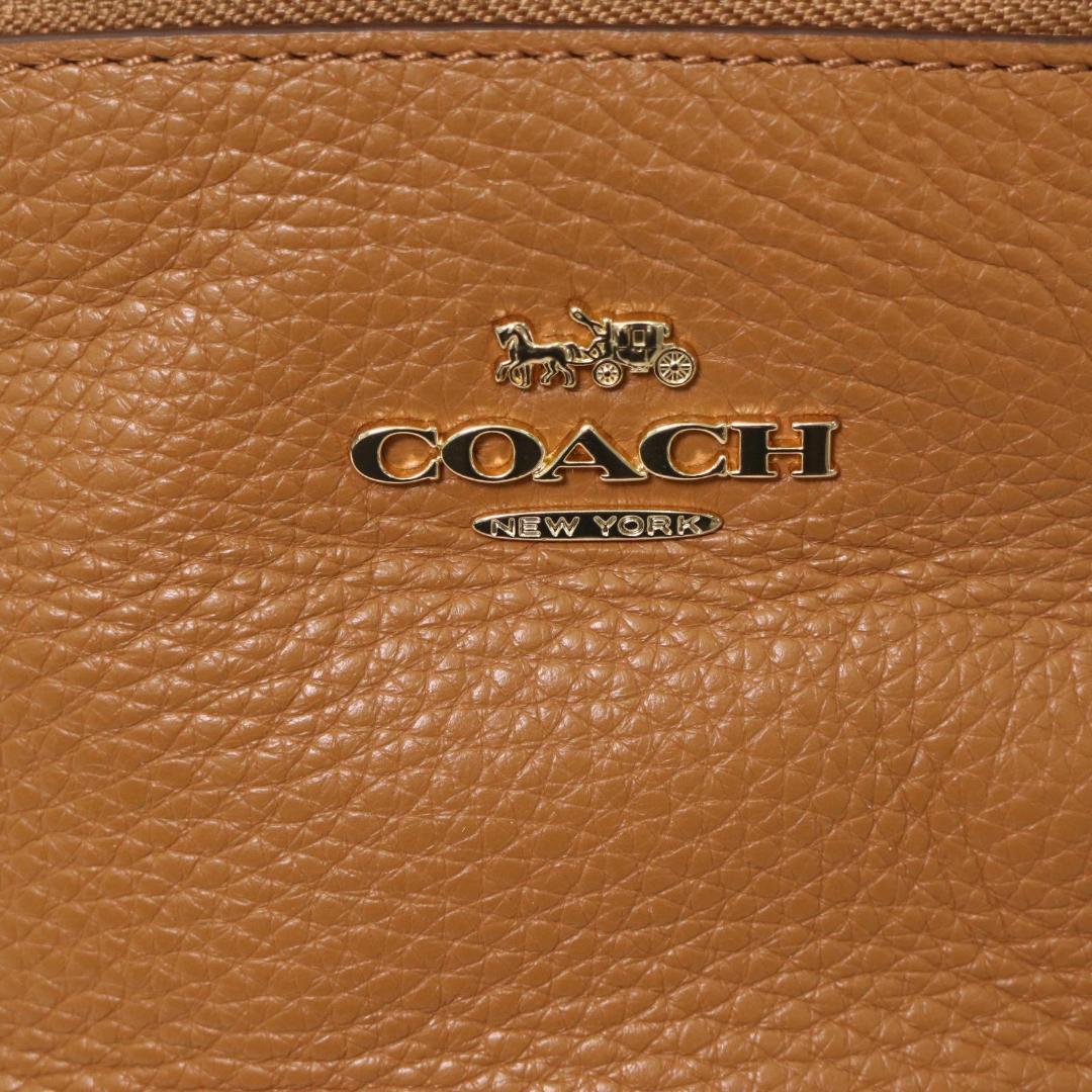 美品 COACH ボディバッグ レザー F48738　キャメル ウエストポーチ