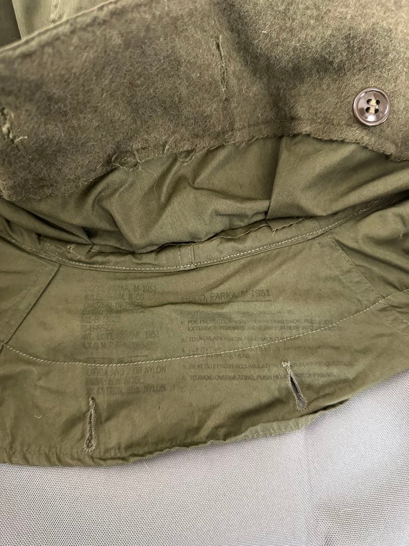 M-51 モッズコート用フード　印字黒