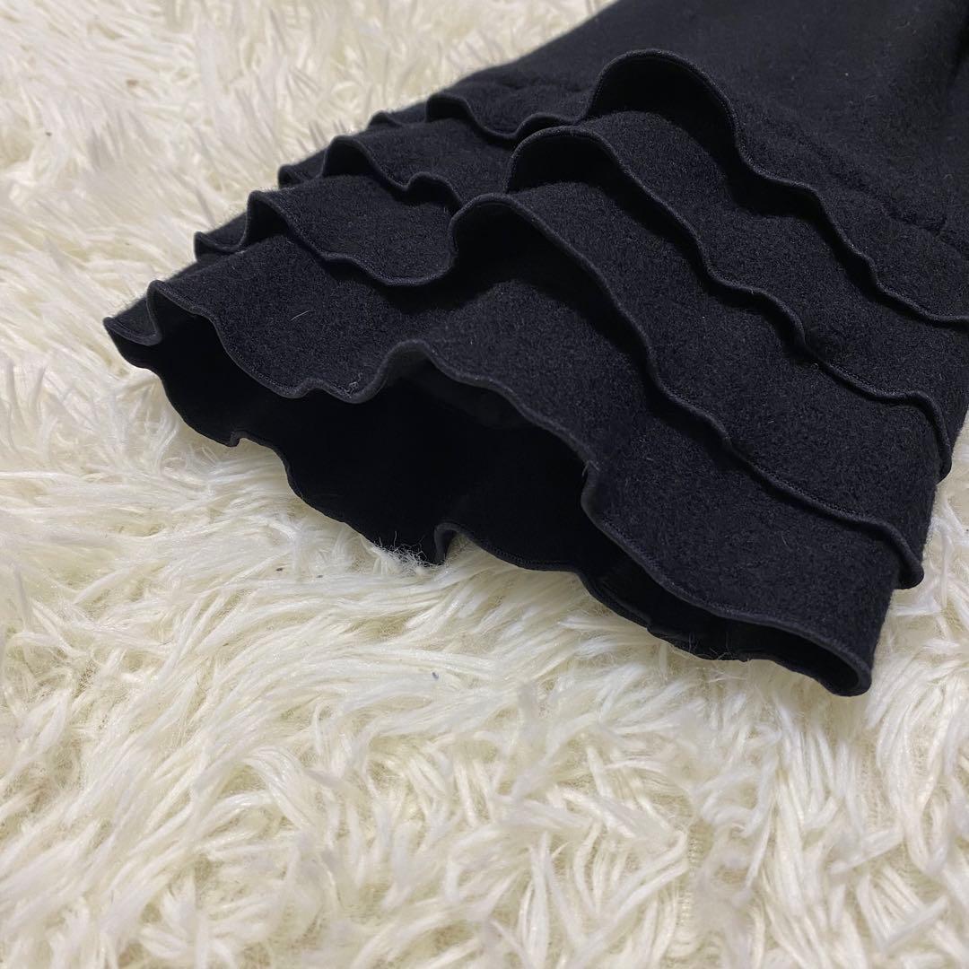 【M'S GRACY】 ロングコート ノーカラーコート ブラック size40