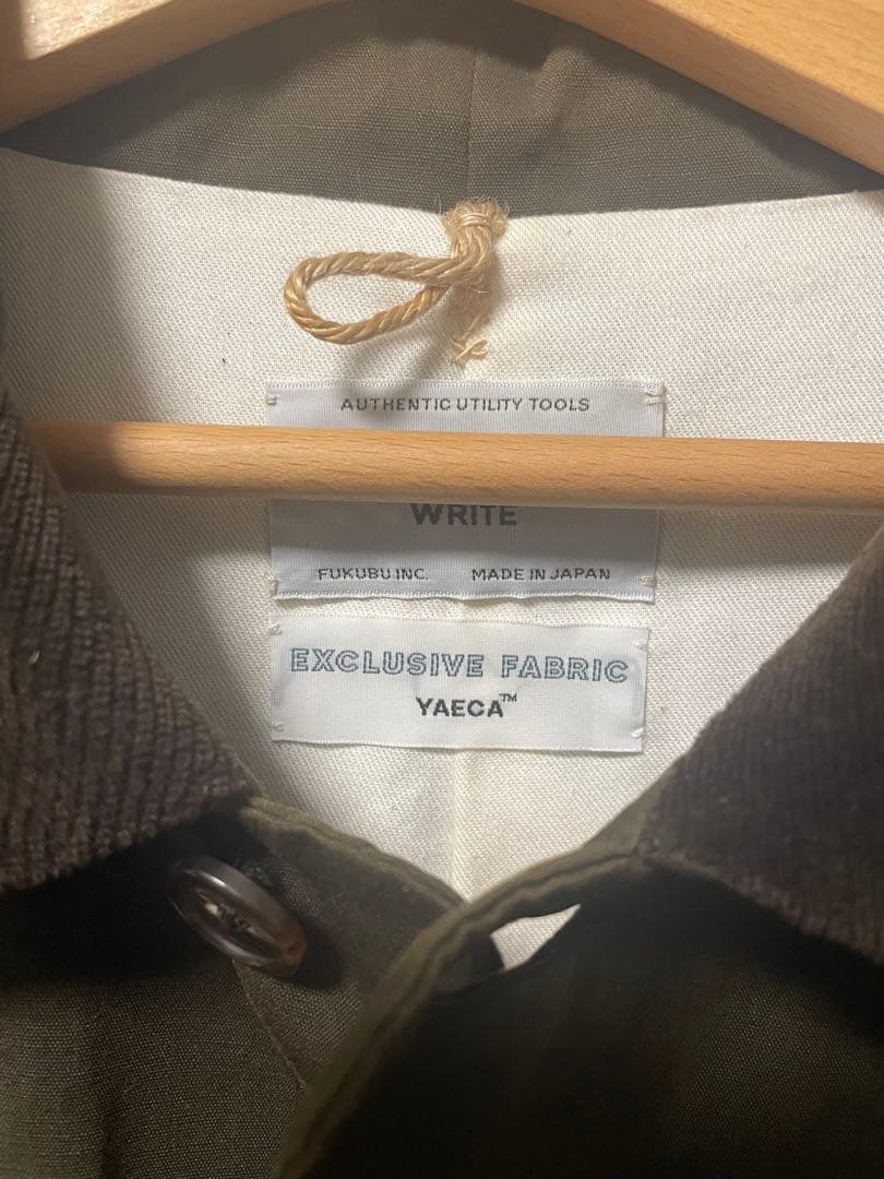 【YAECA】 COVERALL JACKET OILED （OLIVE）