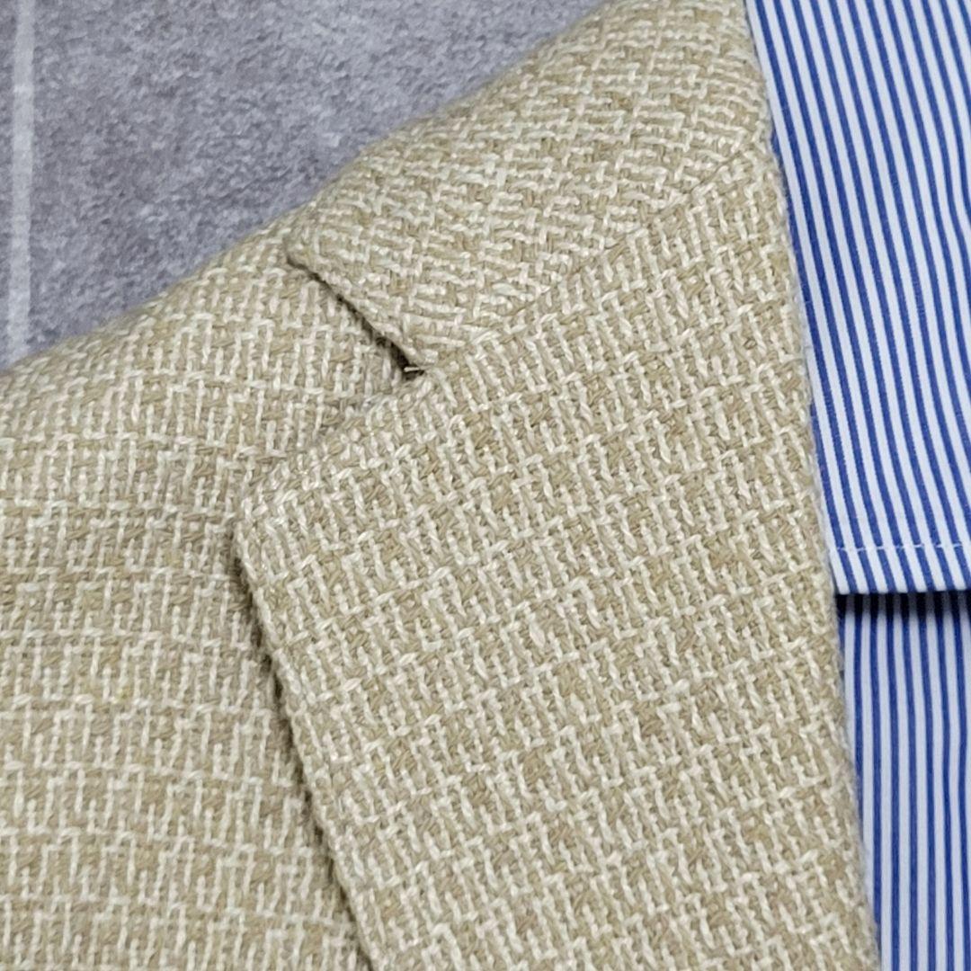 ★アラン様 LARDINI 春夏 シルク 超高級 ベージュ テーラードジャケット