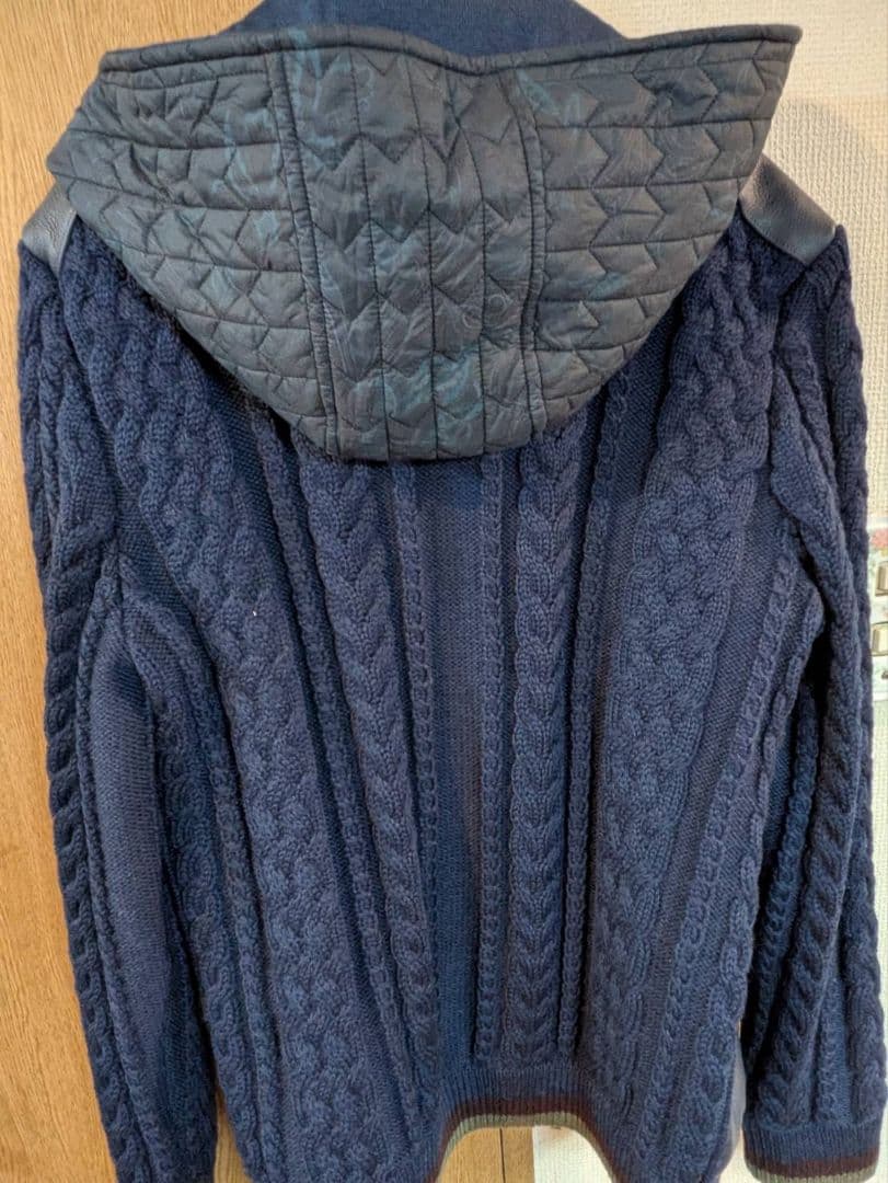 ETRO エトロ ネイビー ブルゾン レザー&ニット