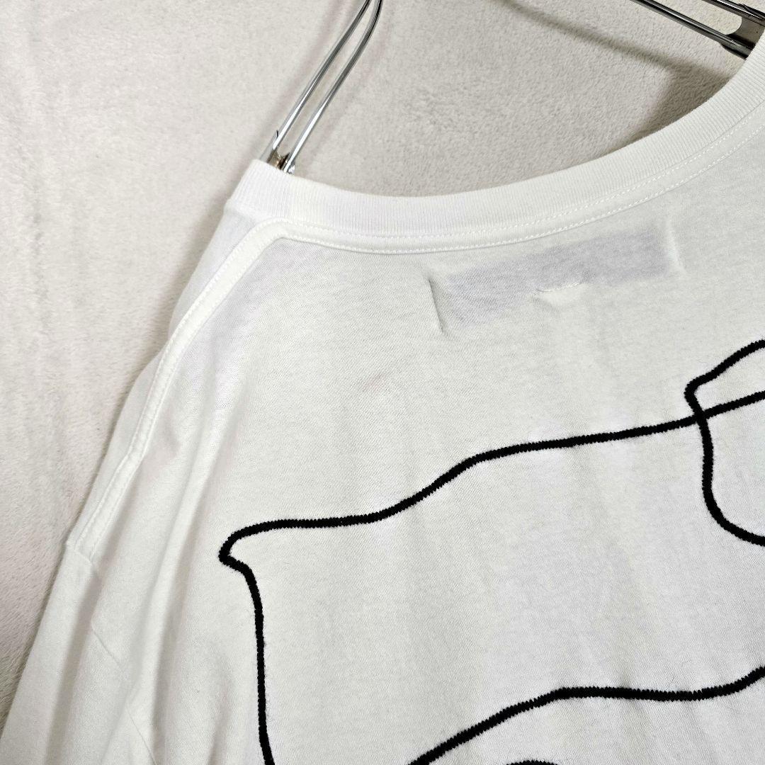 オフホワイト ヴァージルアブロー Tシャツ バックロゴ刺繍 オーバーサイズ XL