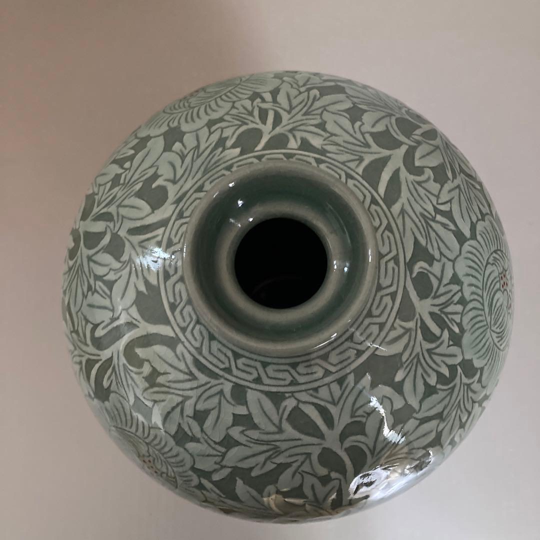 花器　高麗青磁　壽安窯　（桐箱入）