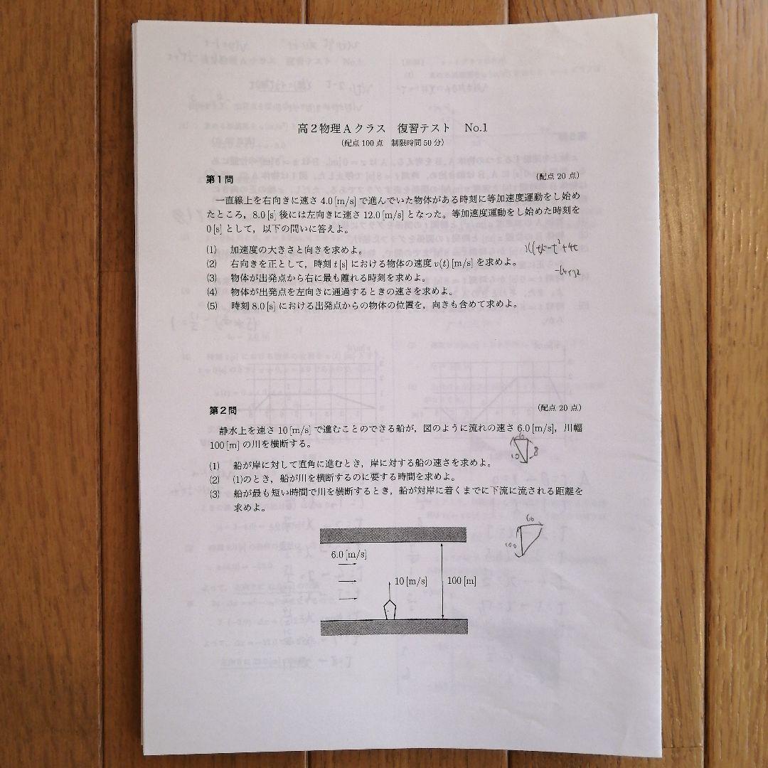 鉄緑会 高2物理前期 テキスト、問題集、使用教材 一式フルセット