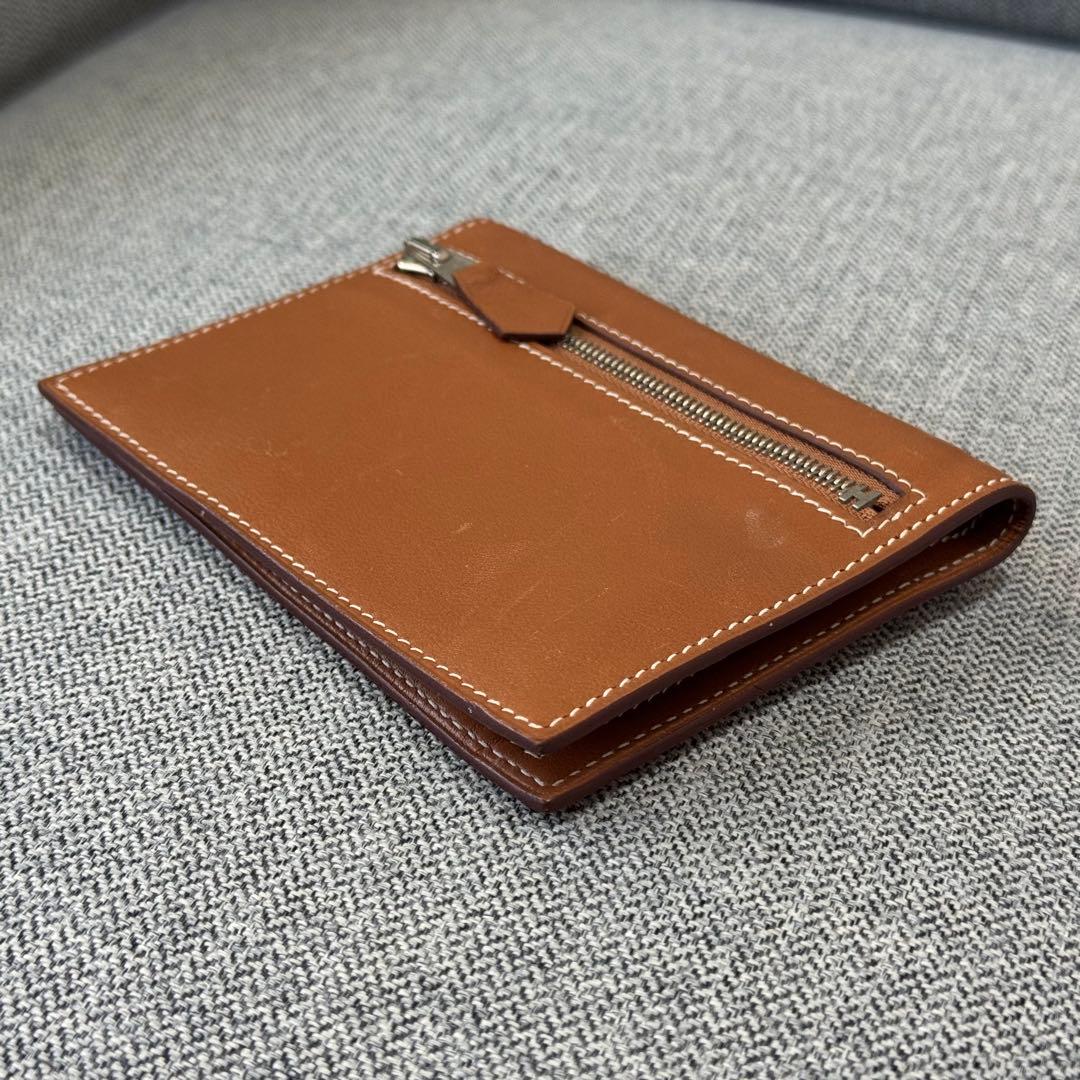 Hermes エルメス ジップザップ 二つ折り財布 ゴールド