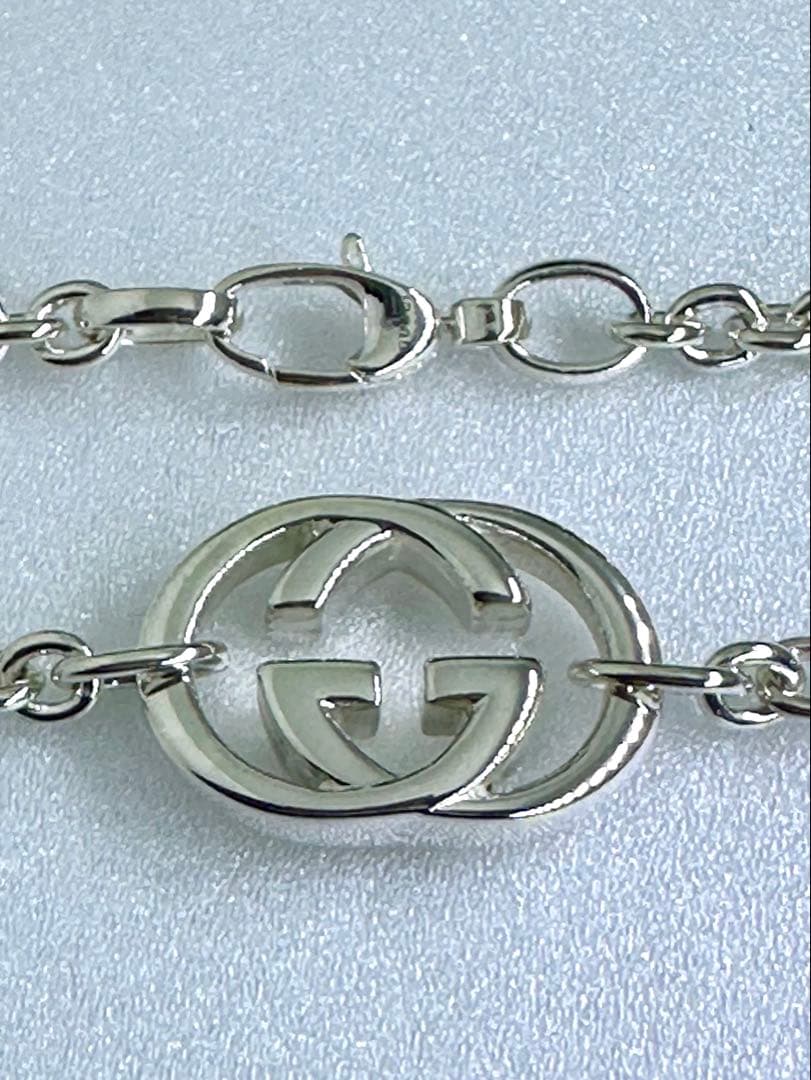 GUCCI シルバー925 ダブルGロゴ ネックレス