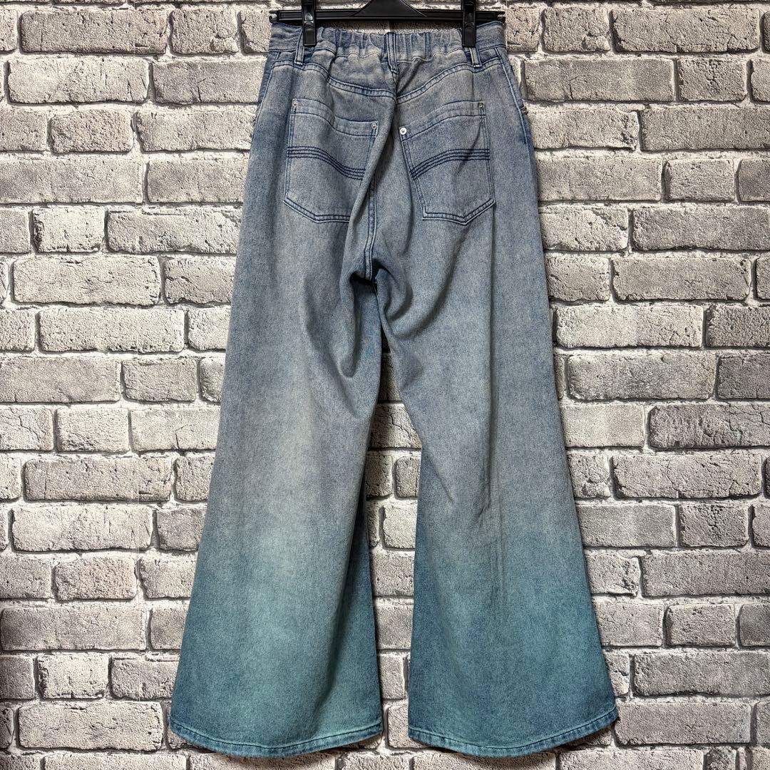 【美品】HARE　アソートカコウワイドデニムパンツ　ブルー　ジーンズ