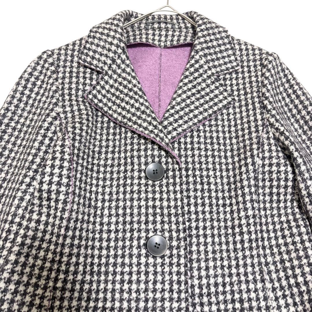 極美品✨MaxMara 千鳥柄 ダブルフェイス コート ウール ピンク 42