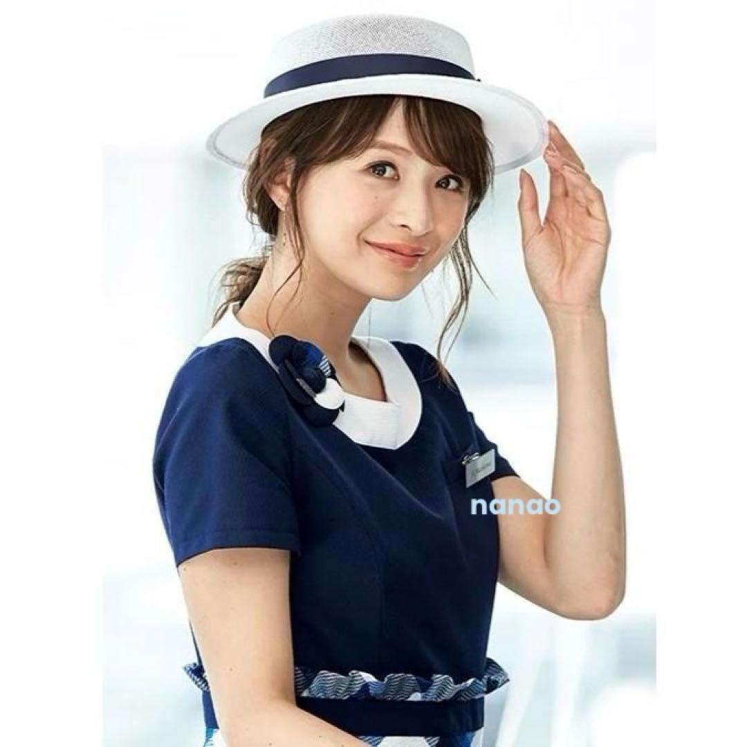 【新品タグ付き】アンジョア 事務服 11号 半袖ワンピース マリンブルーチェック