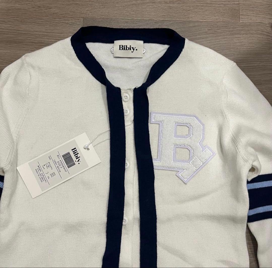新品✨Bibiy. B.CLUB TIE CARDIGAN WHITE 即日発送