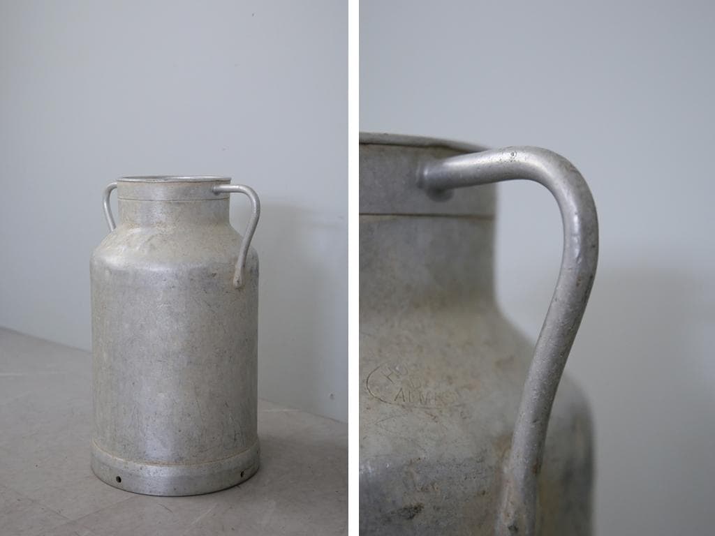 フランスアンティークミルク缶/ゴミ箱/小物入れ/傘立て/植木鉢/花器(93-23