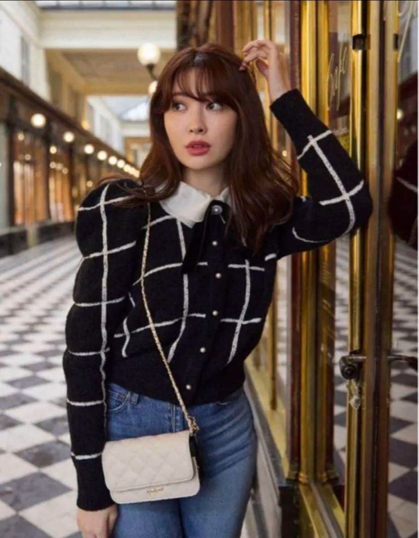 Herlipto Crillon Boucle Cardigan ブラック S