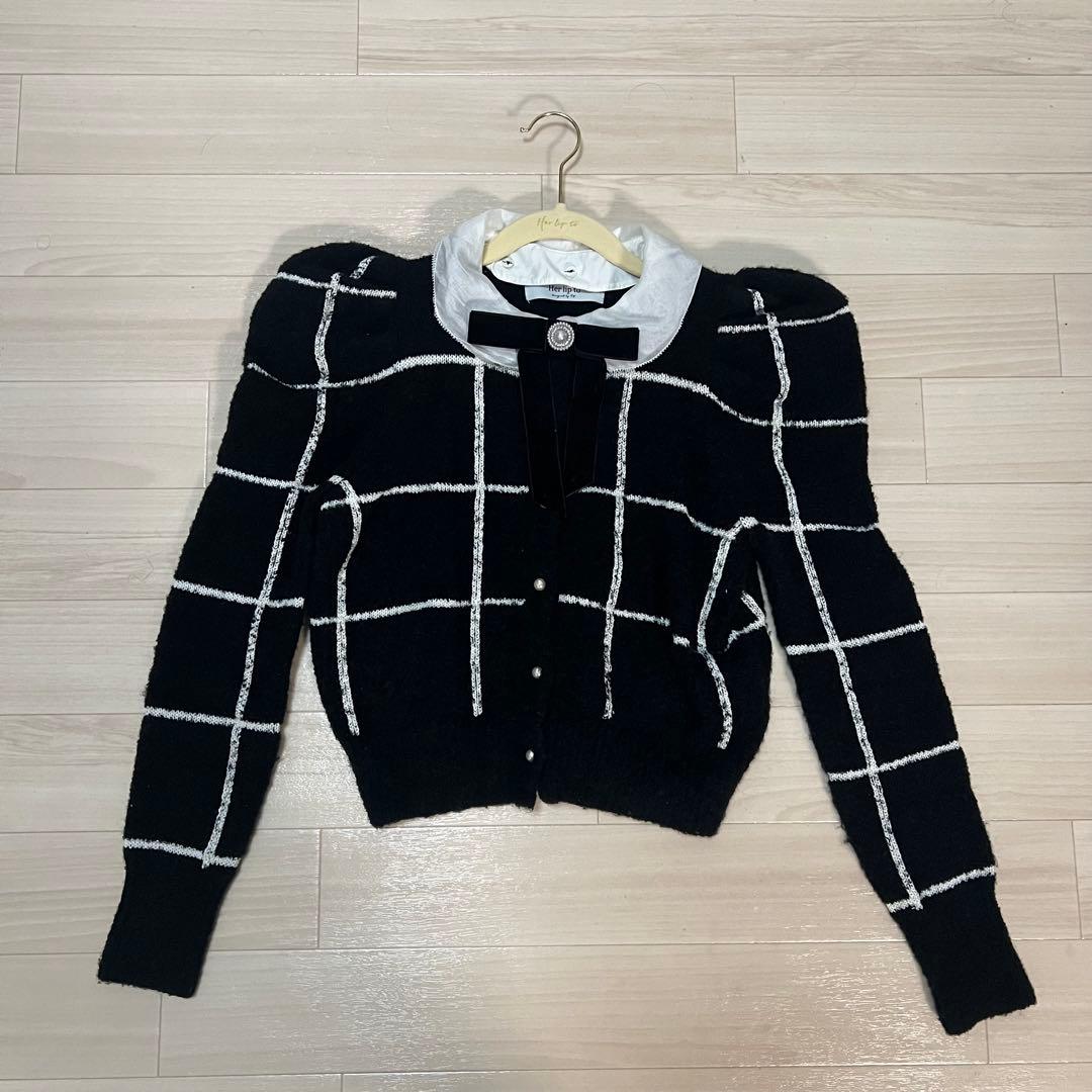 Herlipto Crillon Boucle Cardigan ブラック S