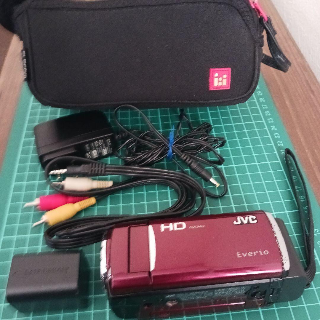 JVC Everio GZ-HM450-R 本体＋付属品セット 三脚付き 中古品