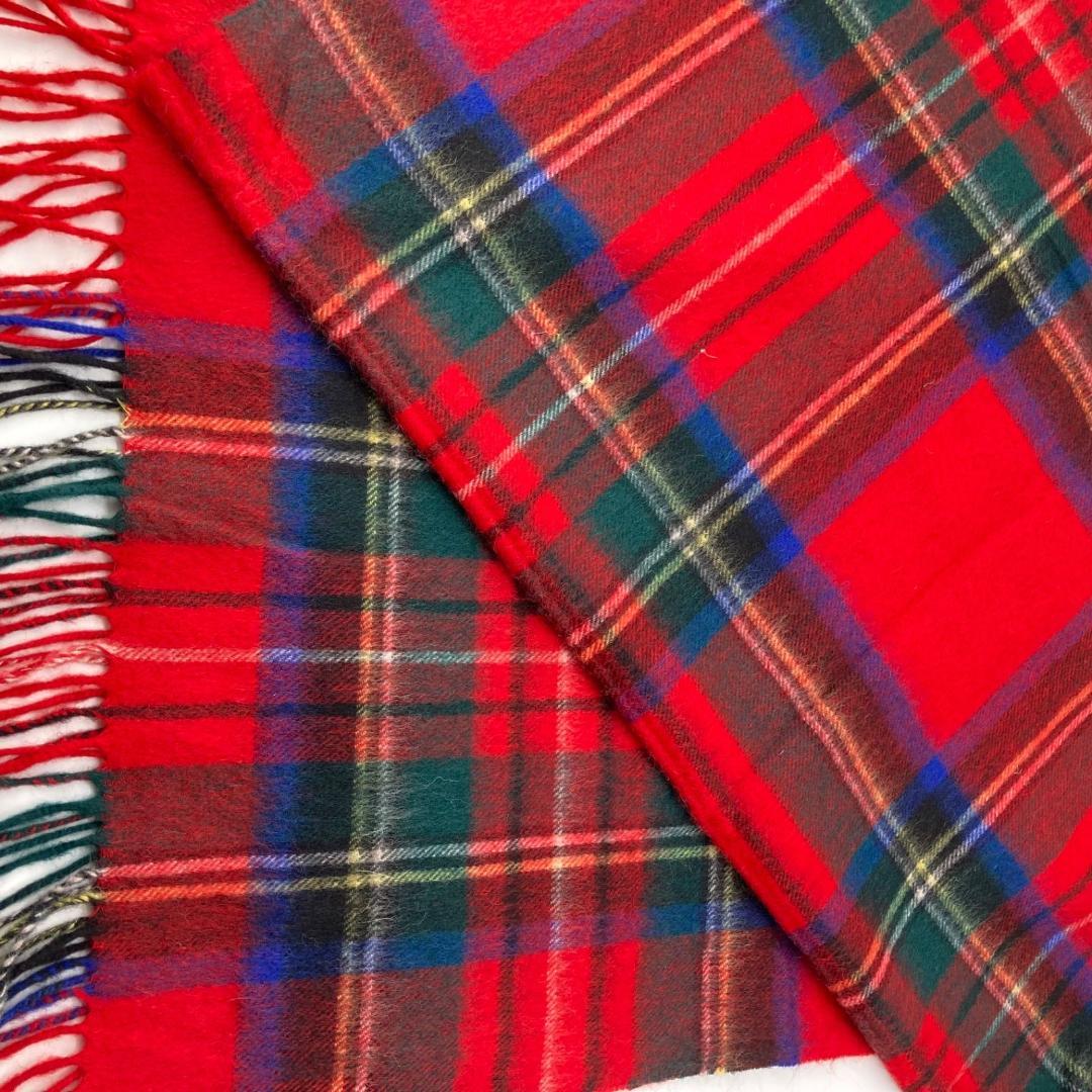 15868✨未使用級✨ジョンストンズ カシミヤ タータンチェック 大判ストール