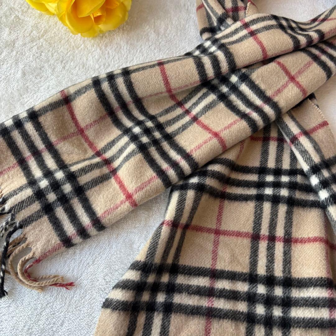 極美品 BURBERRY バーバリー ノバチェック柄 カシミヤ100 マフラー