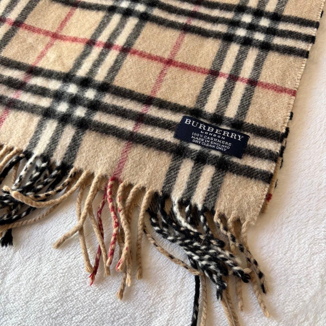 極美品 BURBERRY バーバリー ノバチェック柄 カシミヤ100 マフラー