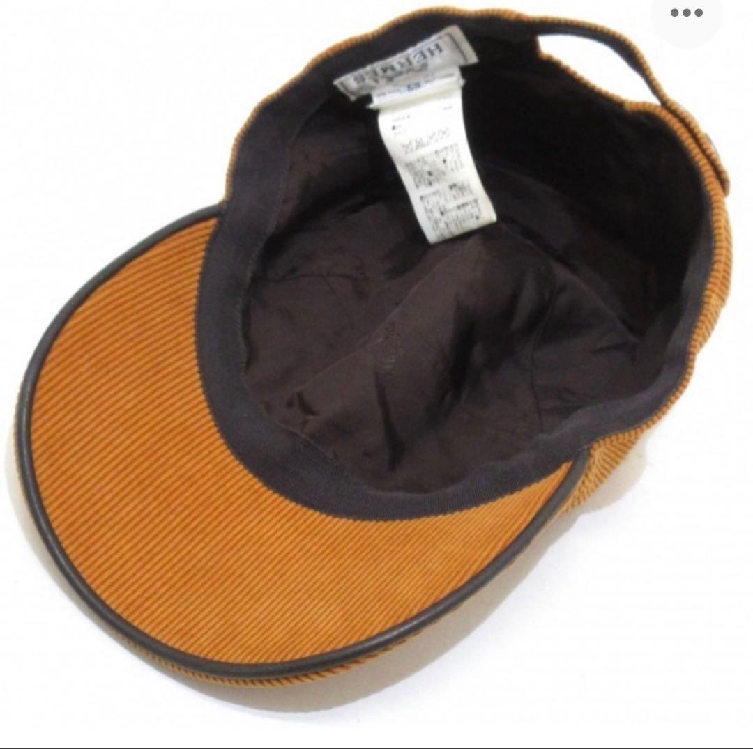 M*様 HERMES コーデュロイ キャップ 59 セリエ オレンジ　クローバー