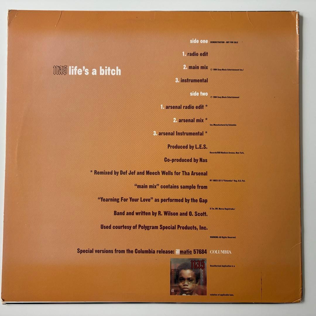 NAS LIFE'S A BITCH レコード　オリジナルプロモ盤