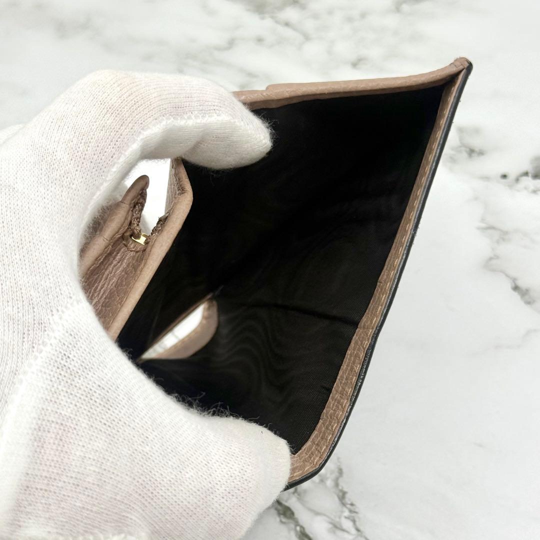 【美品】GUCCI グッチ マーモント 二つ折り財布 ブラック バイカラー