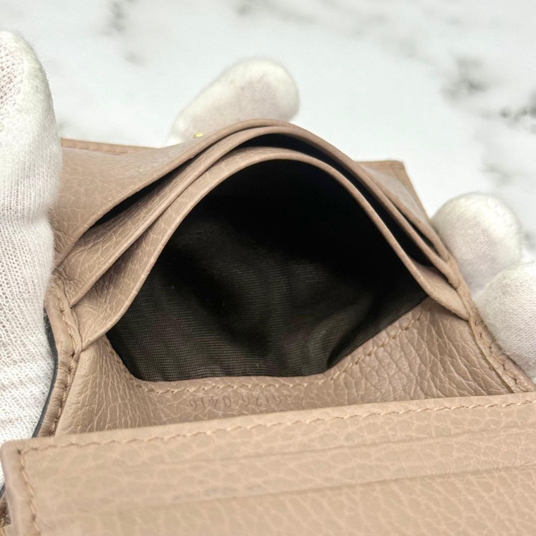 【美品】GUCCI グッチ マーモント 二つ折り財布 ブラック バイカラー