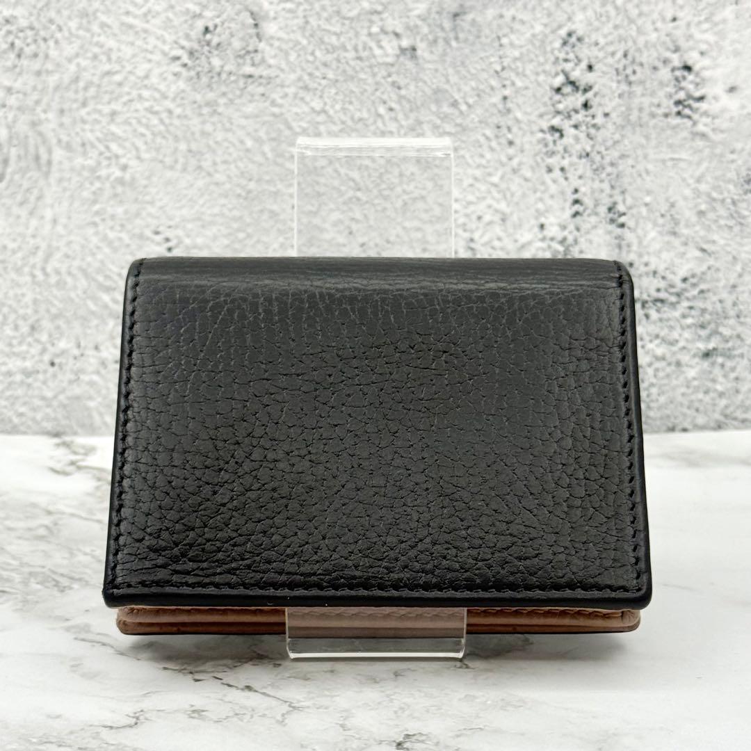 【美品】GUCCI グッチ マーモント 二つ折り財布 ブラック バイカラー