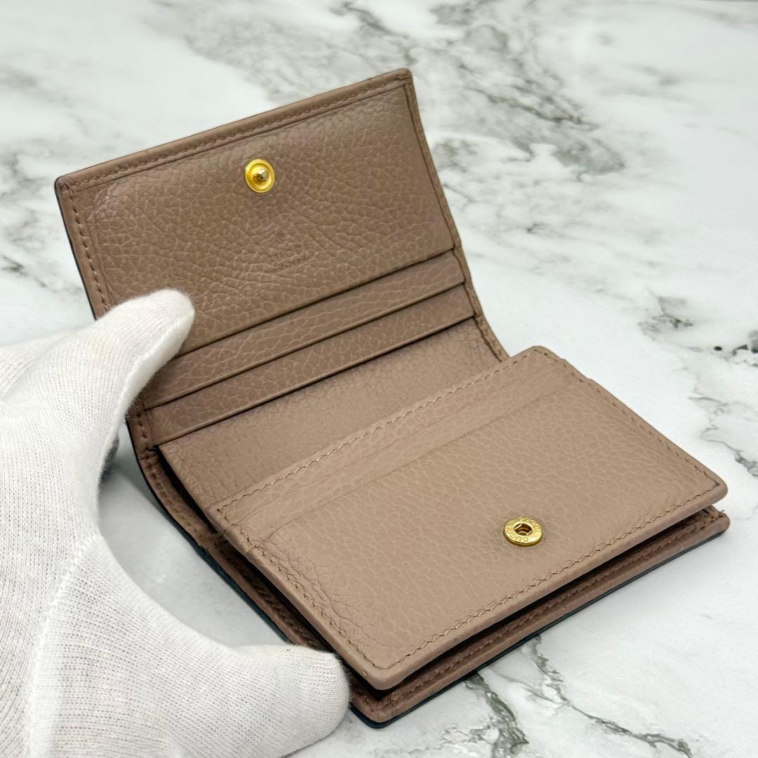 【美品】GUCCI グッチ マーモント 二つ折り財布 ブラック バイカラー