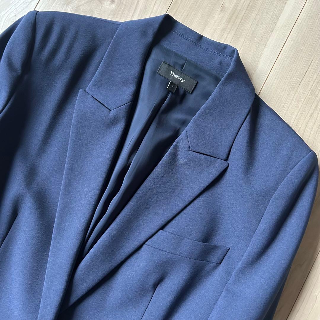 美品＊Theory【定価4.8万】 丈長め 新型テーラードジャケット 2 紺