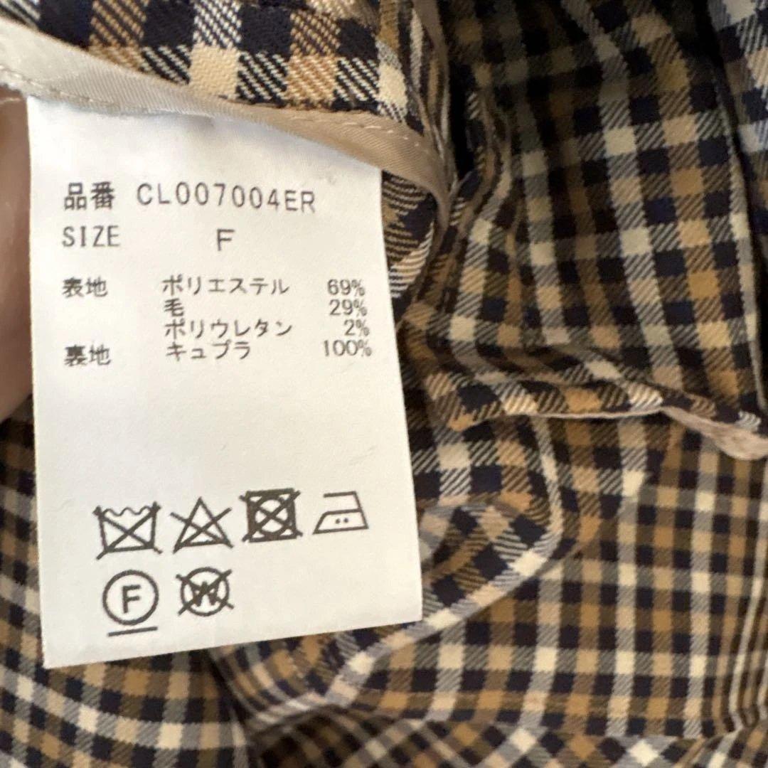 curensology チェック柄 テーラードジャケット　ノーカラー