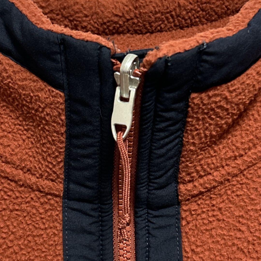《美品》THE NORTH FACE☆フリース ジップアップベスト 茶色 2XL