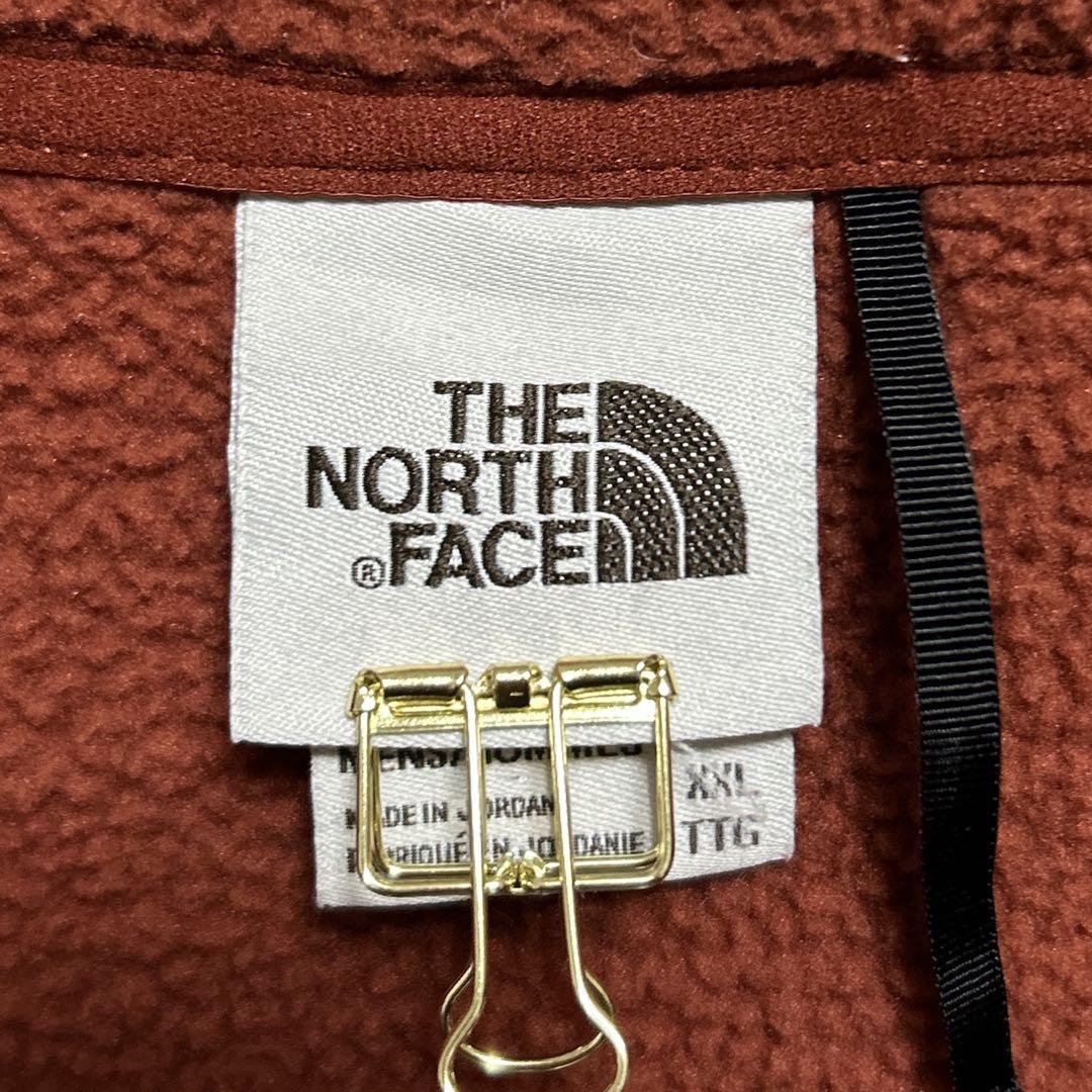 《美品》THE NORTH FACE☆フリース ジップアップベスト 茶色 2XL