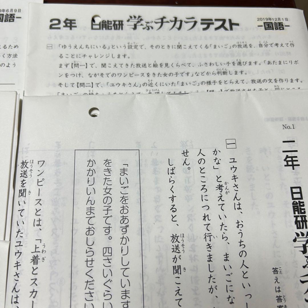 希少　2019年度　二年　日能研　全国テスト　5回分