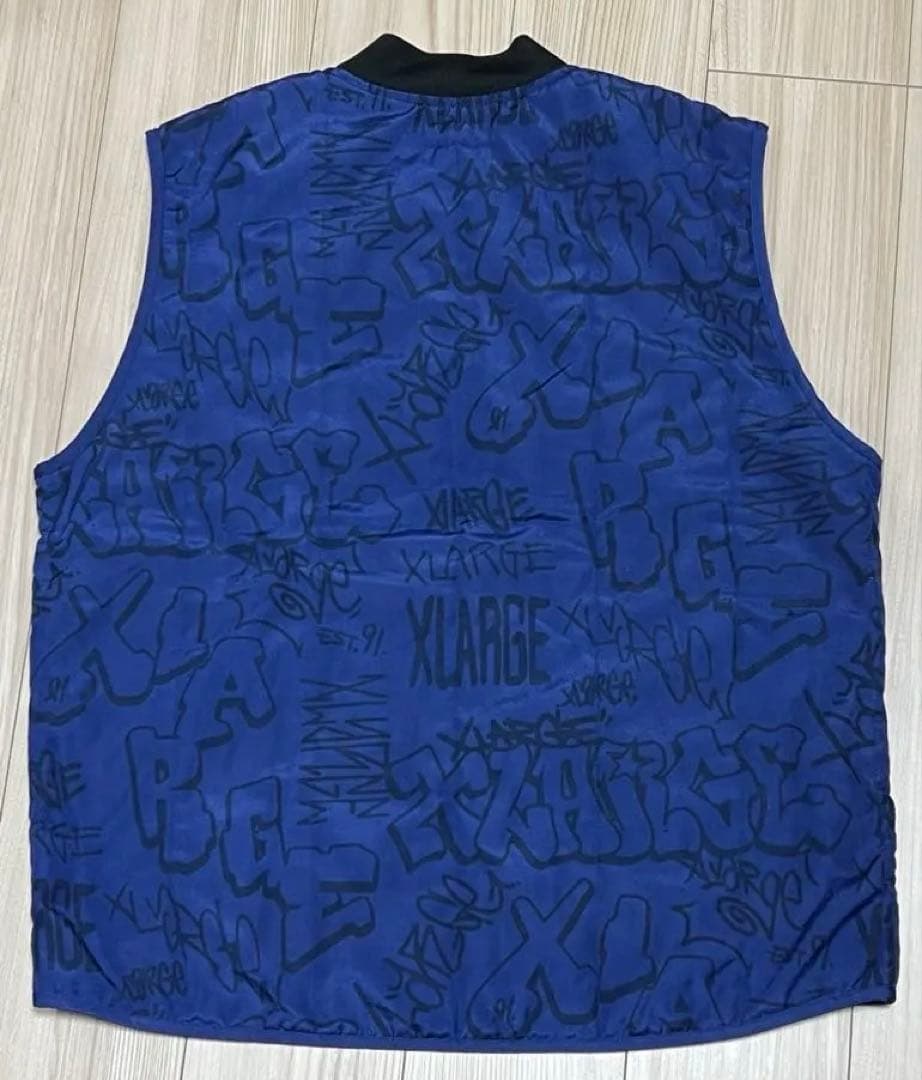 トップス XLARGE GRAFFITI WORK VEST NAVY XL