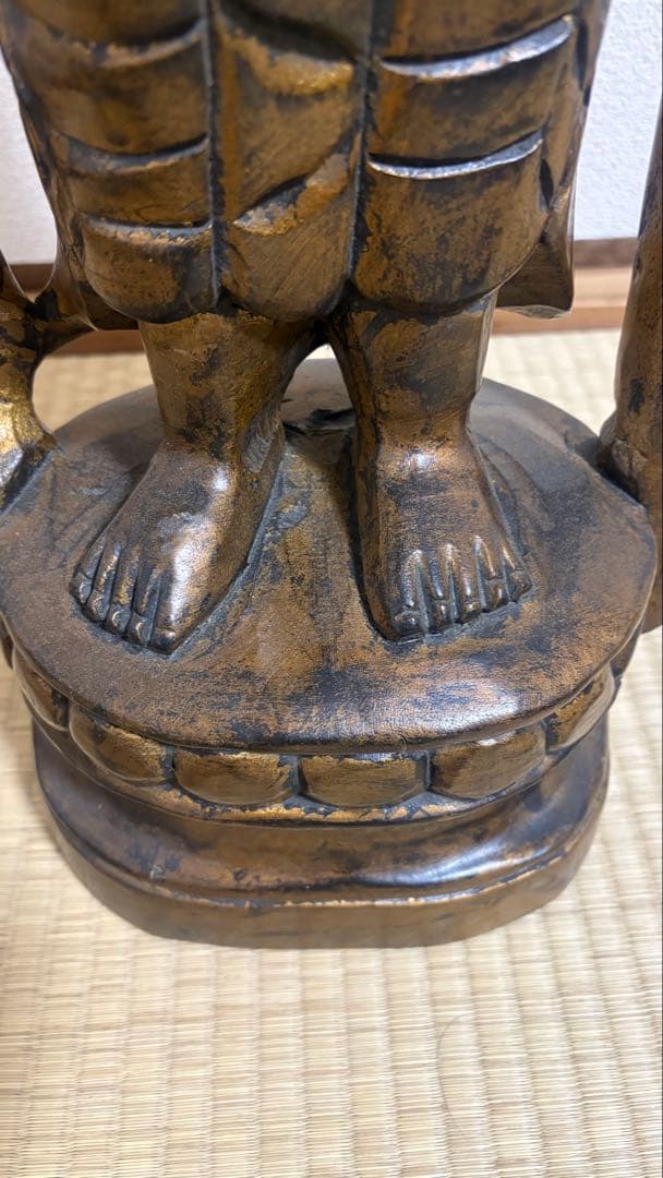 大型 木彫 観音菩薩像 約90cm 一木造 仏像 仏教美術 希少 迫力