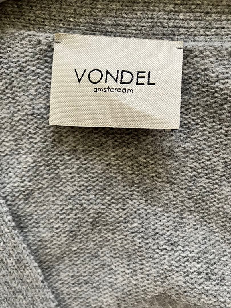 フォンデル VONDEL ウールVネックニットカーディガン グレー