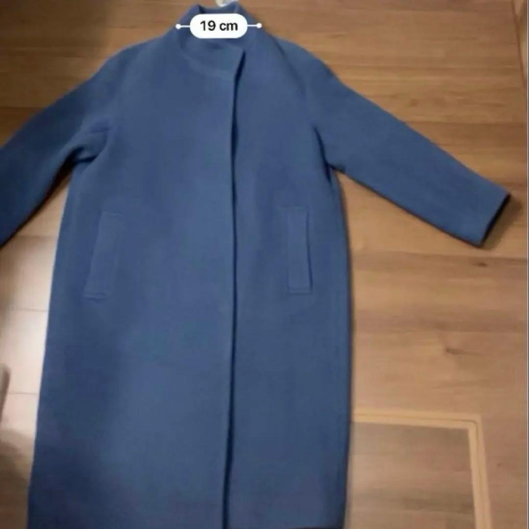 美品❣️SALE❣️23区 ウール キュプラ　ネイビー　スタンドカラー