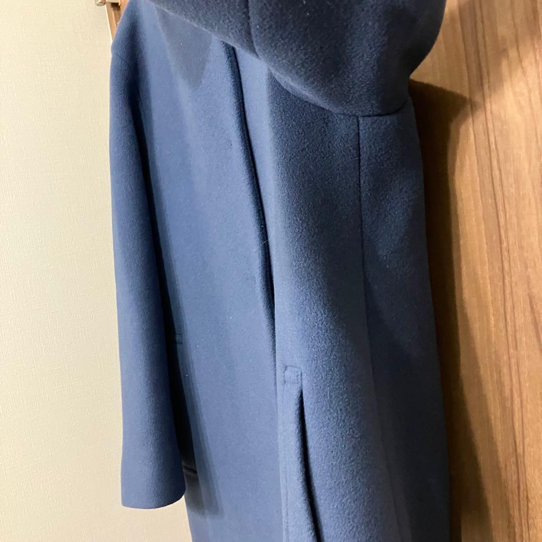 美品❣️SALE❣️23区 ウール キュプラ　ネイビー　スタンドカラー