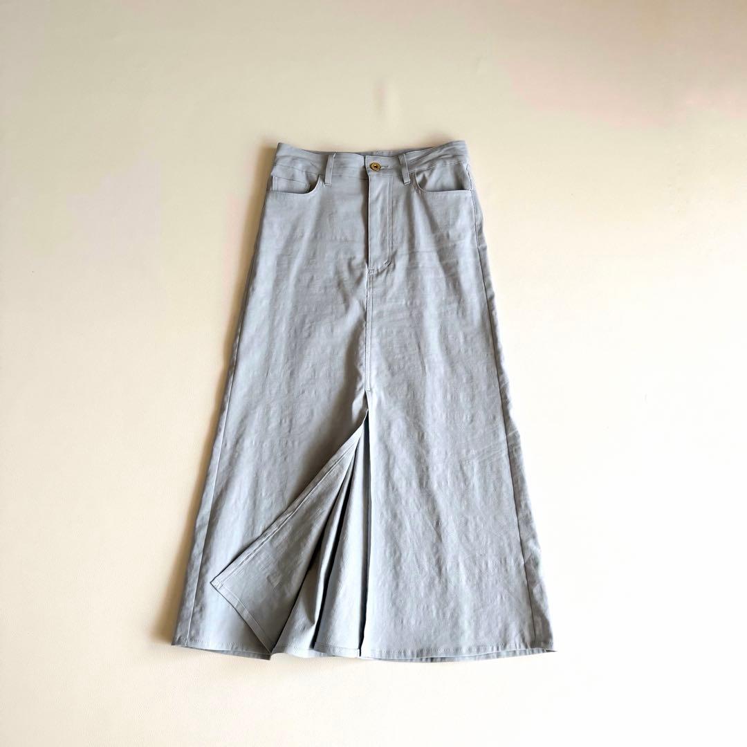 25SS 【ミューズ】ストレッチツイル フレア ロングスカート ドゥーズィ