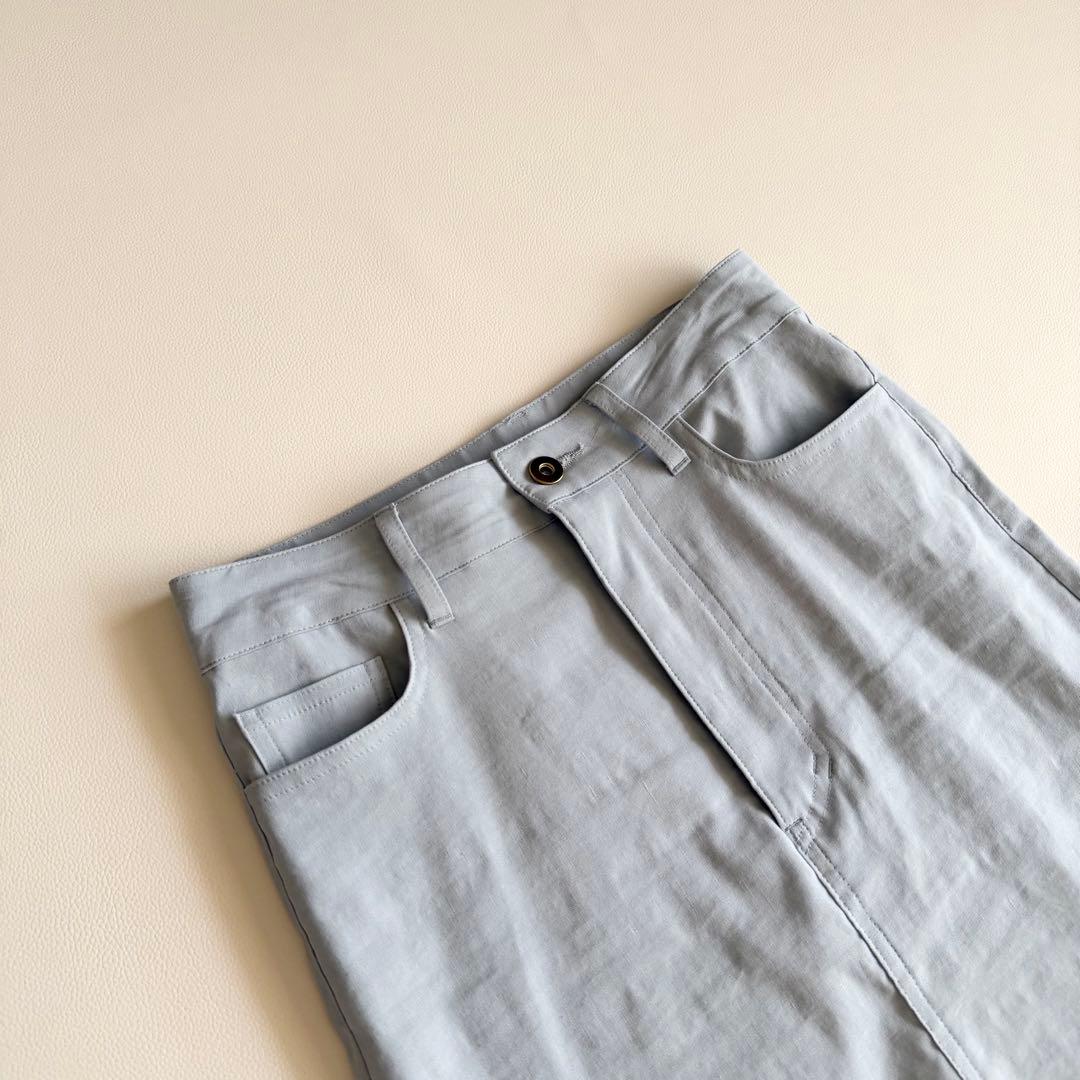 25SS 【ミューズ】ストレッチツイル フレア ロングスカート ドゥーズィ